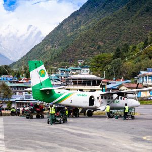 drone gear on twin otter in nepal