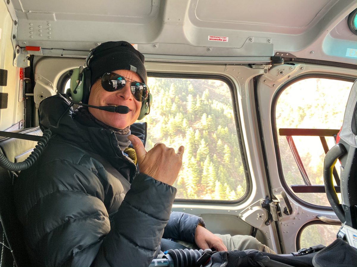 Tom Comet in B3 Helicopter