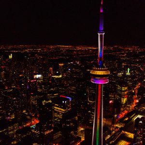 aerial video toronto cn tower drone