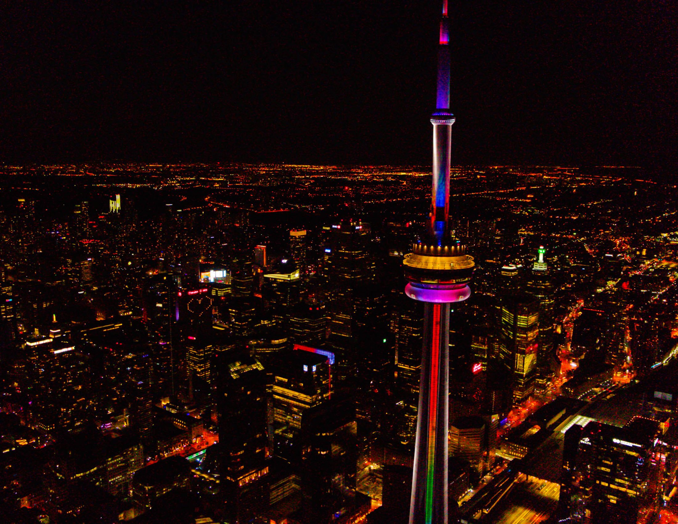 tallest building in canada at night