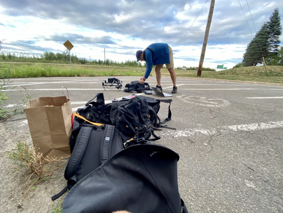 Wireless feed during drone shoot