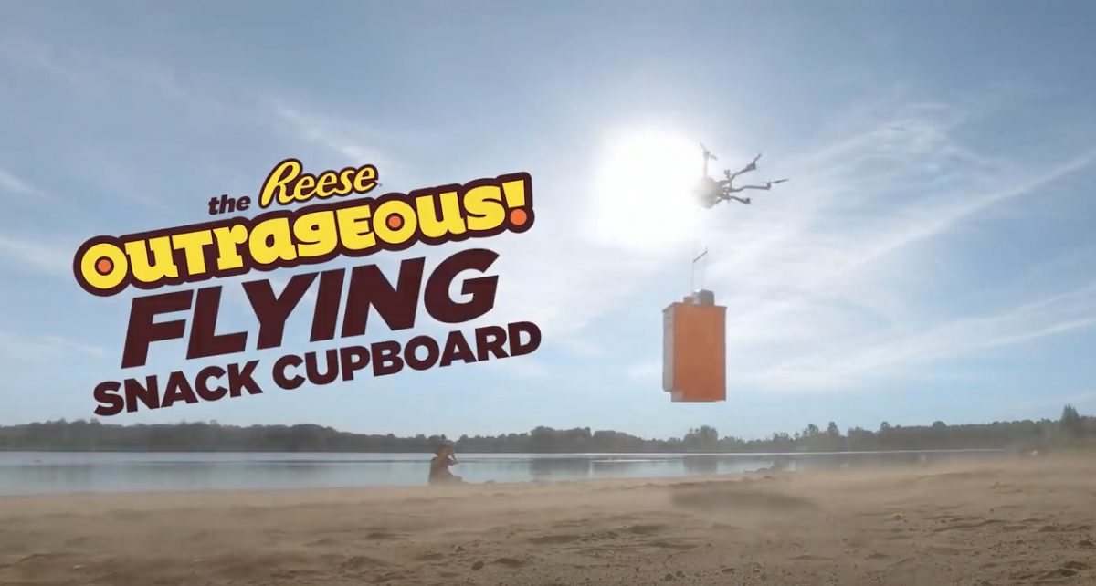 drone delivery experiential marketing stunt for reese