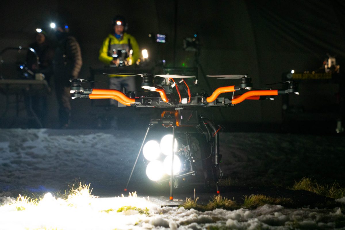 stratus led lighting on heavy lift drone