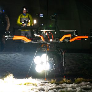 stratus led lighting on heavy lift drone