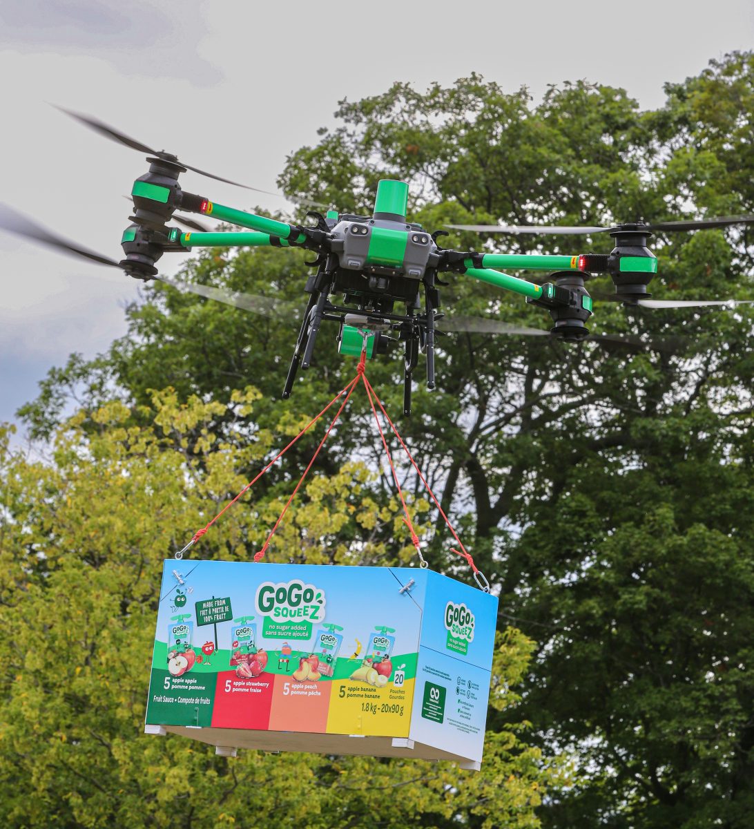 gogo squeeze drone delivery experiential marketing stunt